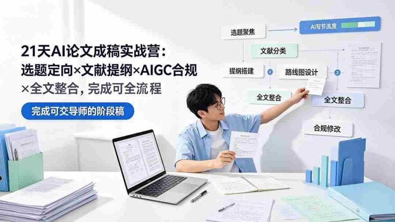 （19334期）21天AI论文成稿实战营：选题定向×文献提纲×AIGC合规×全文整合，完成可交导师的阶段稿-OG资源站