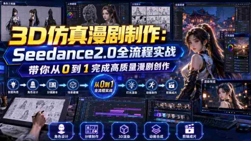 3D仿真漫剧制作:Seedance2.0全流程实战,带你从0到1完成高质量漫剧创作-OG资源站