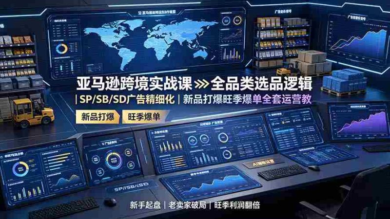（19352期）亚马逊跨境实战课：全品类选品逻辑｜SP/SB/SD广告精细化｜新品打爆旺季爆单全套运营教程-OG资源站