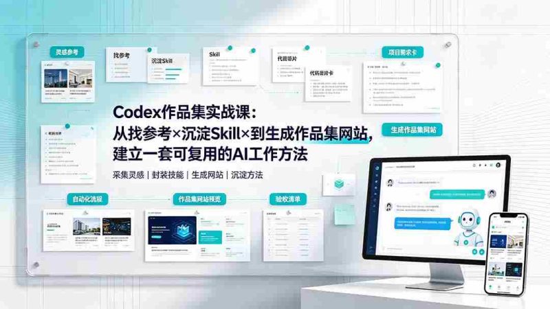 (19361期)Codex作品集实战课:从找参考×沉淀Skill×到生成作品集网站,建立一套可复用的AI工作方法-OG资源站