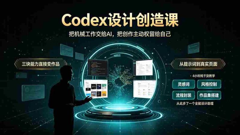 (19362期)Codex设计创造课-2期,小白也能掌握的Codex设计创造技巧,把机械工作交给AI,把创作主动权留给自己-OG资源站