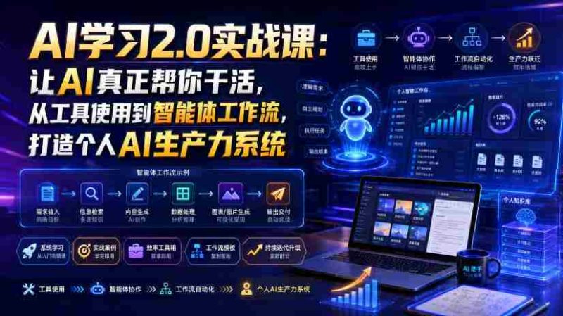 AI学习2.0实战课：让AI真正帮你干活，从工具使用到智能体工作流，打造个人AI生产力系统-OG资源站