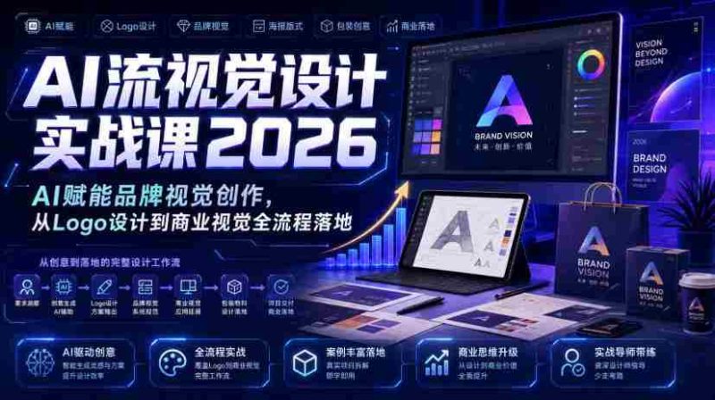 AI流视觉设计实战课2026：AI赋能品牌视觉创作，从Logo设计到商业视觉全流程落地-OG资源站