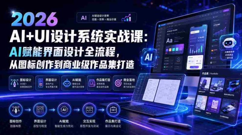 2026 AI+UI设计系统实战课:AI赋能界面设计全流程,从图标创作到商业级作品集打造-OG资源站