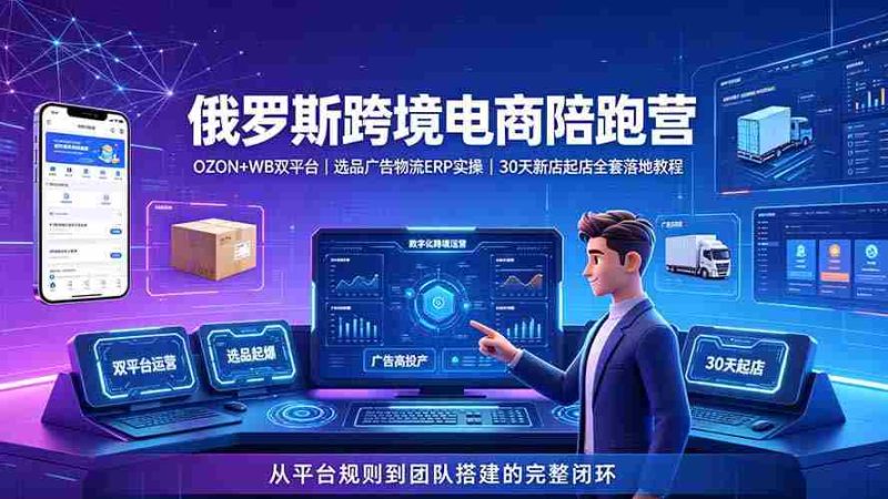 (19371期)2026俄罗斯跨境电商陪跑营:OZON+WB双平台|选品广告物流ERP实操|30天新店起店全套落地教程-OG资源站