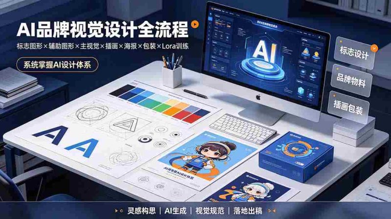 (19372期)AI品牌视觉设计全流程:标志图形×辅助图形×主视觉×插画×海报×包装×Lora训练,系统掌握AI设计体系-OG资源站