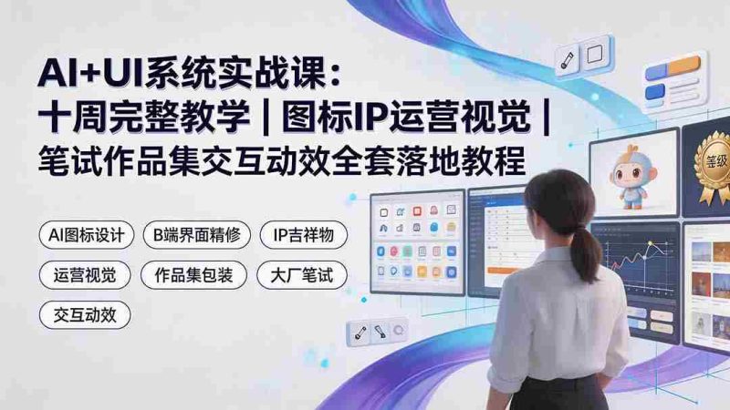 (19378期)AI+UI系统实战课:十周完整教学|图标IP运营视觉|笔试作品集交互动效全套落地教程-OG资源站