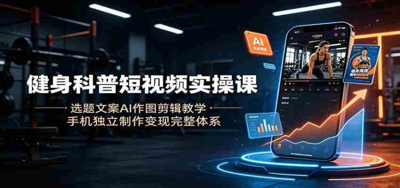 健身科普短视频实操课:选题文案AI作图剪辑教学,手机独立制作变现完整体系-OG资源站
