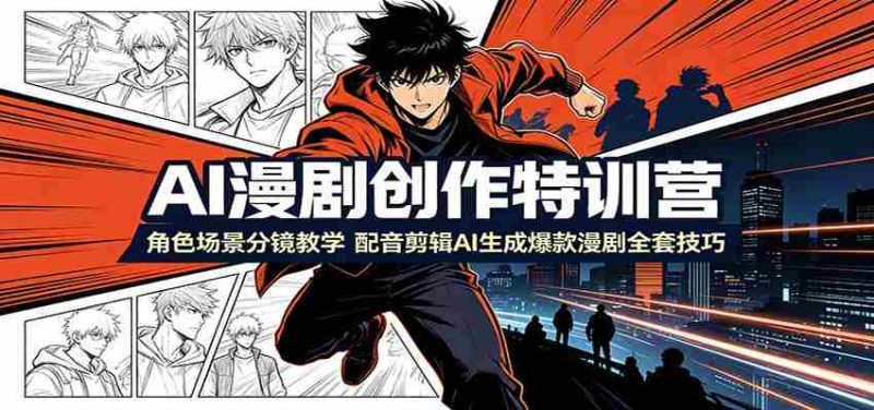 AI漫剧创作特训营:角色场景分镜教学,配音剪辑AI生成爆款漫剧全套技巧-OG资源站