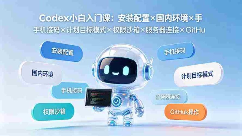 (19402期)Codex小白入门课:安装配置×国内环境×手机接码×计划目标模式×权限沙箱×服务器连接×GitHub操作-OG资源站