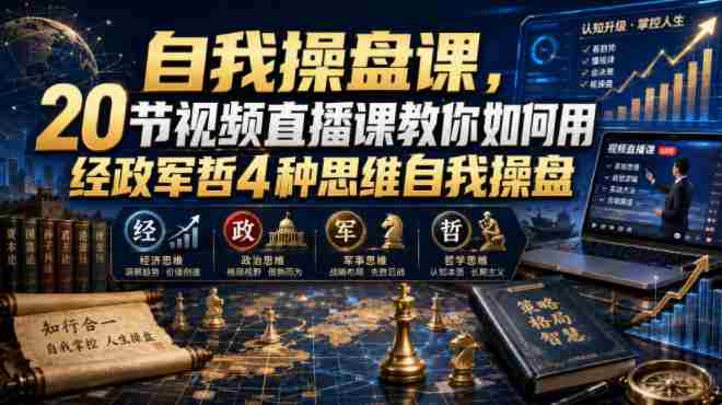 自我操盘课,20节视频直播课教你如何用经政军哲4种思维自我操盘-OG资源站