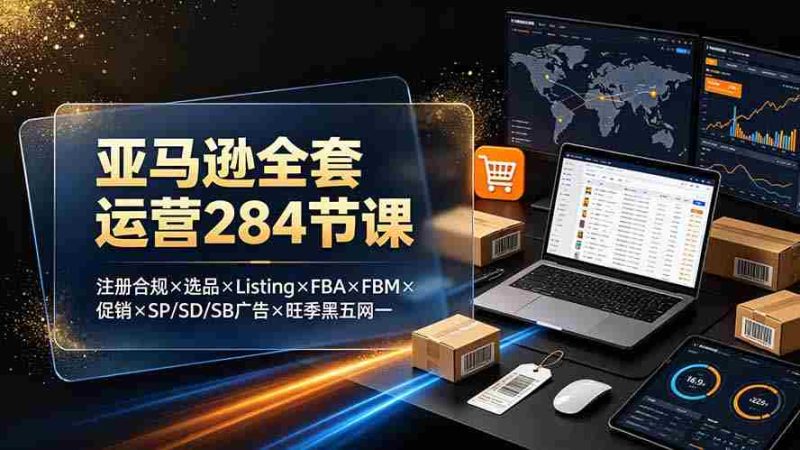 （19410期）亚马逊全套运营284节课：注册合规×选品×Listing×FBA×FBM×促销×SP/SD/SB广告×旺季黑五网一-OG资源站