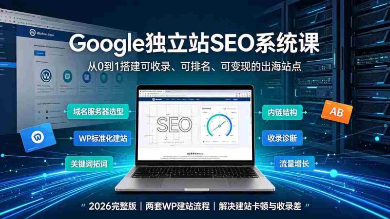 (19426期)Google独立站SEO-7月系统课:出海基建×WordPress建站×AI内容生产×站内外优化×Search Console×AdSense变现-OG资源站