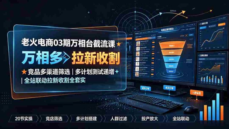 (19431期)老火电商03期万相台截流课:竞品多渠道筛选|多计划测试递增|全站联动拉新收割全套实操教学-OG资源站