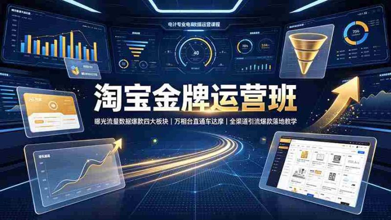 (19434期)淘宝金牌运营班-7月:曝光流量数据爆款四大板块|万相台直通车达摩|全渠道引流爆款落地教学-OG资源站