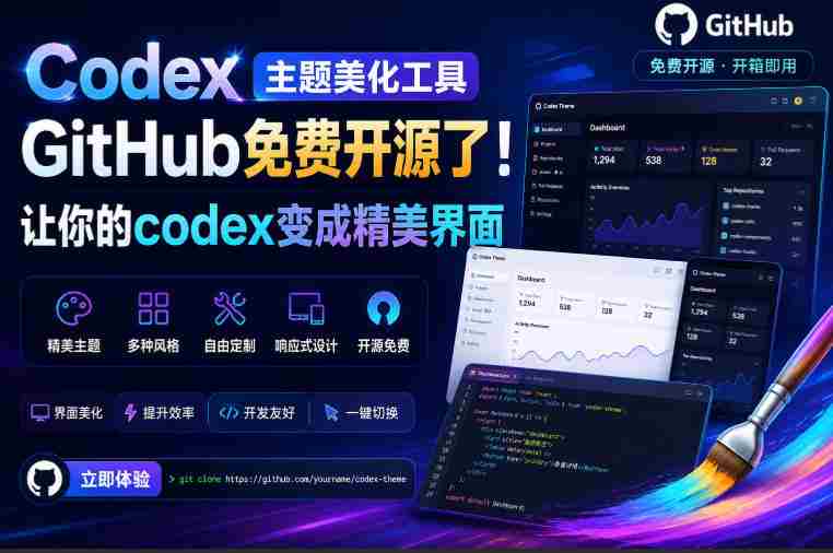 Codex主题美化工具,GitHub免费开源了!让你的codex变成精美界面-OG资源站