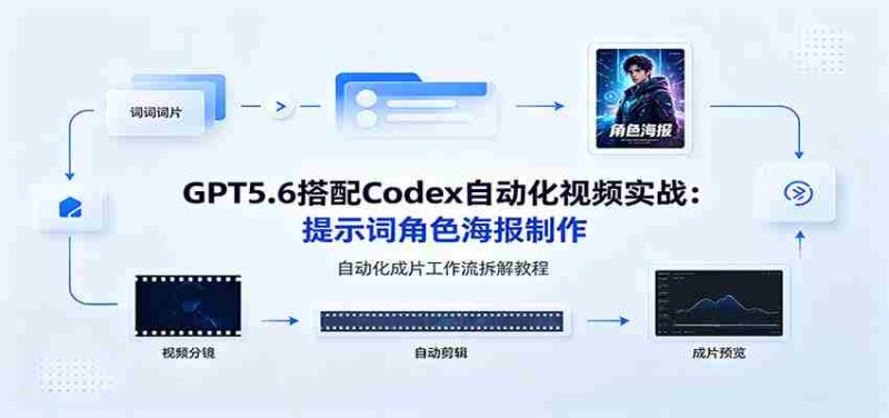 GPT5.6搭配Codex自动化视频实战:提示词角色海报制作,自动化成片工作流拆解教程-OG资源站