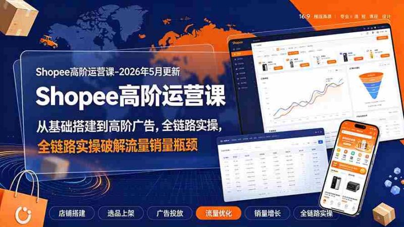 (19443期)Shopee高阶运营课-2026年更新,从基础搭建到高阶广告,全链路实操破解流量销量瓶颈-OG资源站