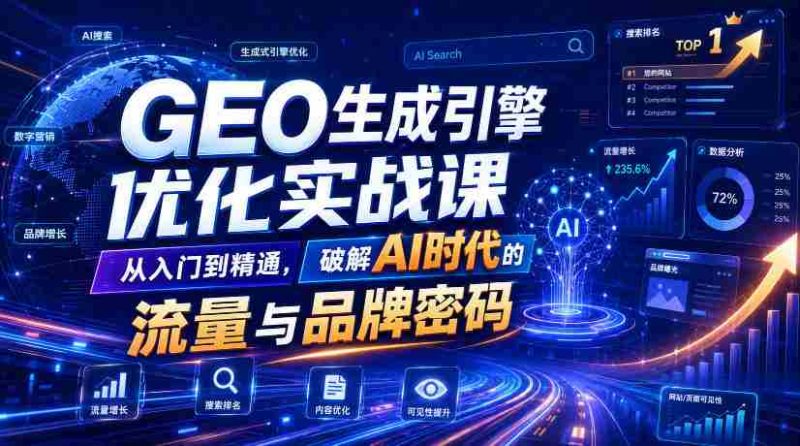 GEO生成引擎优化实战课，从入门到精通，破解AI时代的流量与品牌密码-OG资源站