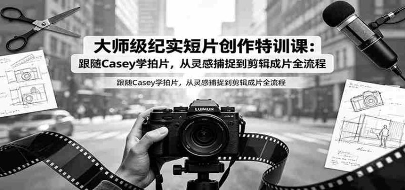 大师级纪实短片创作特训课:跟随Casey学拍片,从灵感捕捉到剪辑成片全流程-OG资源站
