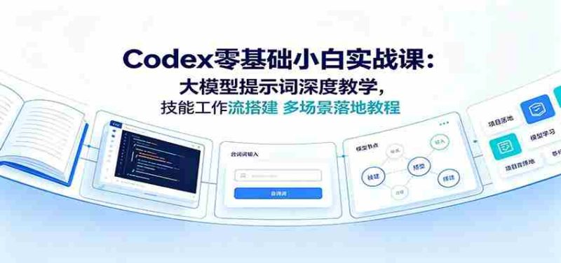 Codex零基础小白实战课：大模型提示词深度教学，技能工作流搭建多场景落地教程-OG资源站