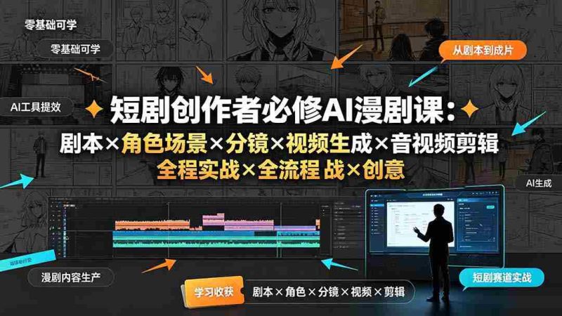 (19459期)短剧创作者必修AI漫剧课:剧本×角色场景×分镜×视频生成×音视频剪辑×全流程实战×创意短片拆解-OG资源站
