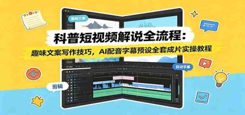 科普短视频解说全流程:趣味文案写作技巧,AI配音字幕预设全套成片实操教程-OG资源站