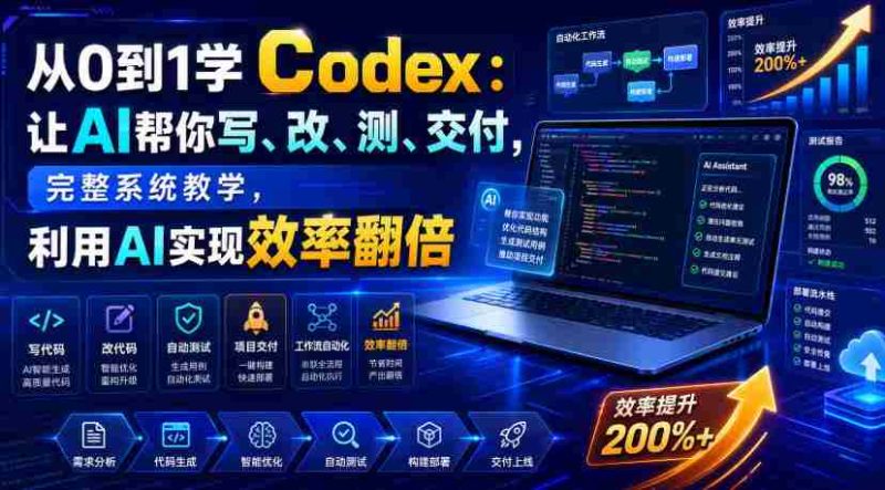 从0到1学Codex：让AI帮你写、改、测、交付，完整系统教学，利用AI实现效率翻倍-OG资源站