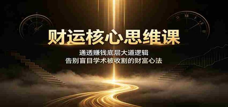 财运核心思维课：通透赚钱底层大道逻辑，告别盲目学术被收割的财富心法-OG资源站