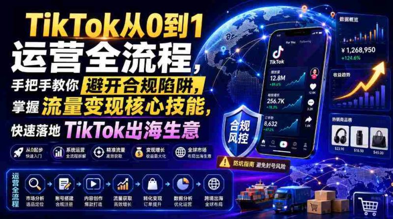 TikTok从0到1运营全流程,手把手教你避开合规陷阱,掌握流量变现核心技能,快速落地TikTok出海生意(更新7月)-OG资源站