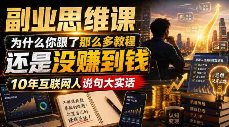 副业思维课,为什么你跟了那么多教程,还是没赚到钱,10年互联网人说句大实话【揭秘】-OG资源站