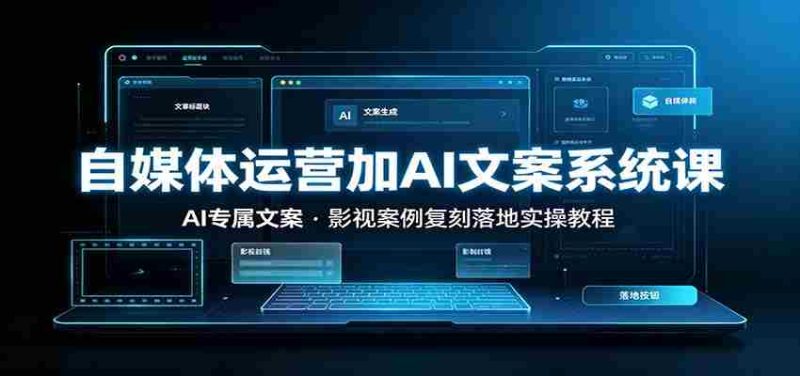 自媒体运营加AI文案系统课：：AI专属文案，影视案例复刻落地实操教程-OG资源站