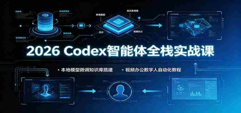 2026 Codex智能体全栈实战课：本地模型微调知识库搭建，视频办公数字人自动化教程-OG资源站