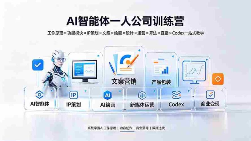 (19502期)AI智能体一人公司训练营:工作原理×功能模块×IP策划×文案×绘画×设计×运营×算法×直播×Codex一站式教学-OG资源站