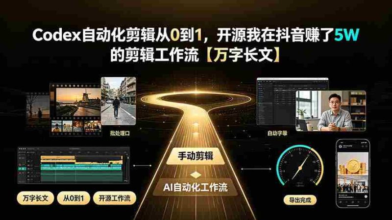 (19504期)Codex自动化剪辑从0到1,开源我在抖音赚了5W 的剪辑工作流【万字长文】-OG资源站