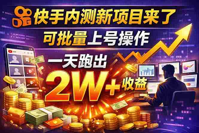 (17767期)快手新开放短剧项目,可批量上号,全自动运行,收益无上限-OG资源站