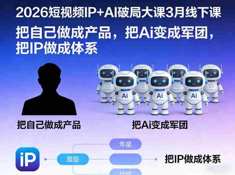 2026短视频IP+AI破局大课3月线下课，把自己做成产品，把Ai变成军团，把IP做成体系-OG资源站