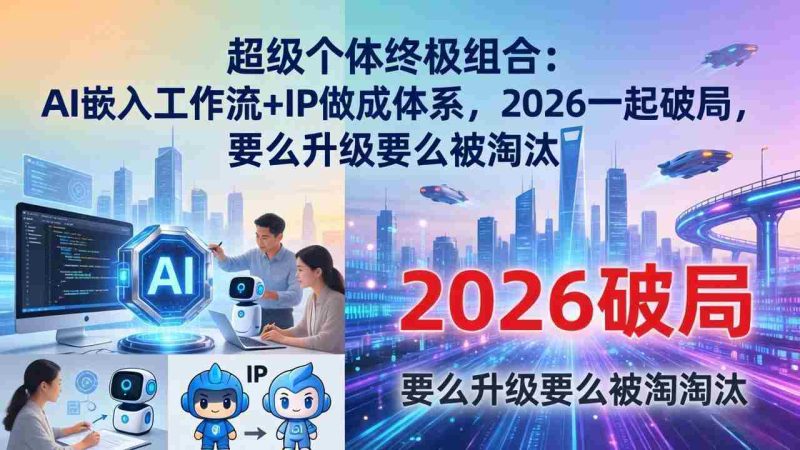 (17789期)超级个体终极组合:AI嵌入工作流+IP做成体系,2026一起破局,要么升级要么被淘汰-OG资源站