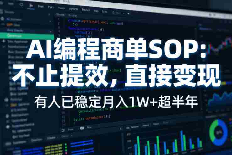 AI编程商单SOP，AI编程不能只给工作提效，还要直接变现，有人已经稳定月入1W+半年了-OG资源站
