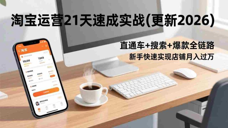(17806期)淘宝运营21天速成实战(更新3月),直通车+搜索+爆款全链路,新手快速实现店铺月入过万-OG资源站
