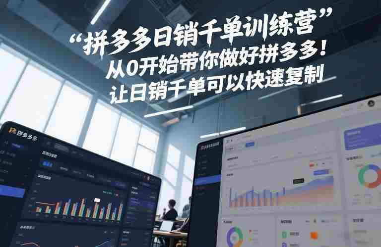 拼多多日销千单训练营，从0开始带你做好拼多多，让日销千单可以快速复制(更新26年3月)-OG资源站