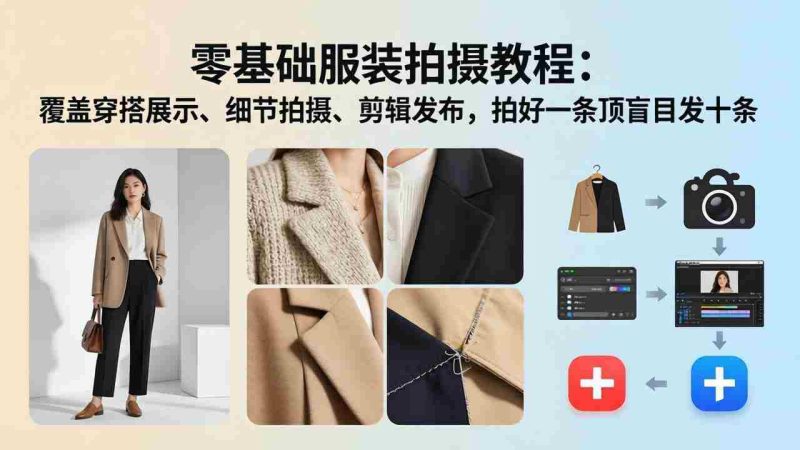 (17829期)零基础服装拍摄教程:覆盖穿搭展示、细节拍摄、剪辑发布,拍好一条顶盲目发十条-OG资源站
