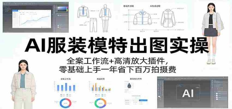 AI服装模特出图实操：全案工作流+ 高清放大插件，零基础上手一年省下百万拍摄费-OG资源站