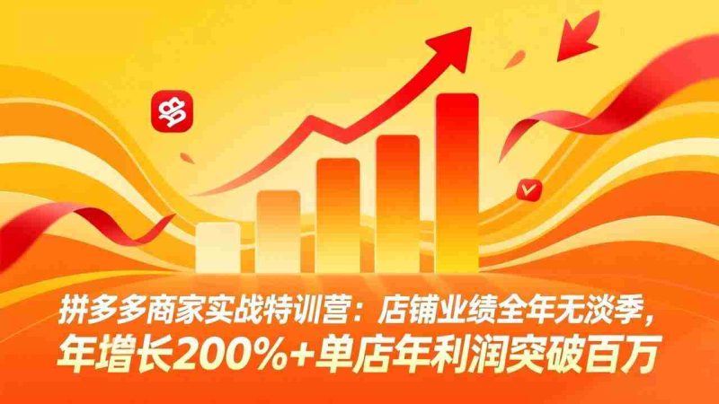 (17896期)拼多多商家实战特训营:店铺业绩全年无淡季,年增长200%+单店年利润突破百万(26年4月5日更新)-OG资源站