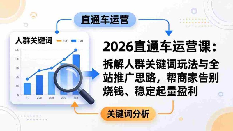 (17898期)2026直通车运营课:拆解人群关键词玩法与全站推广思路,帮商家告别烧钱、稳定起量盈利-OG资源站