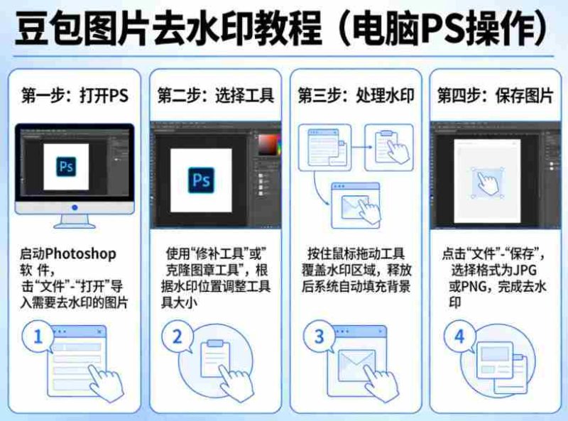 豆包图片去水印教程，电脑PS操作教程-OG资源站