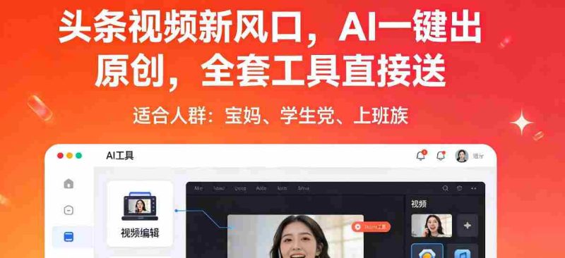 头条视频新风口,AI一键出原创,全套工具直接送,人人可做,有手就行【揭秘】-OG资源站