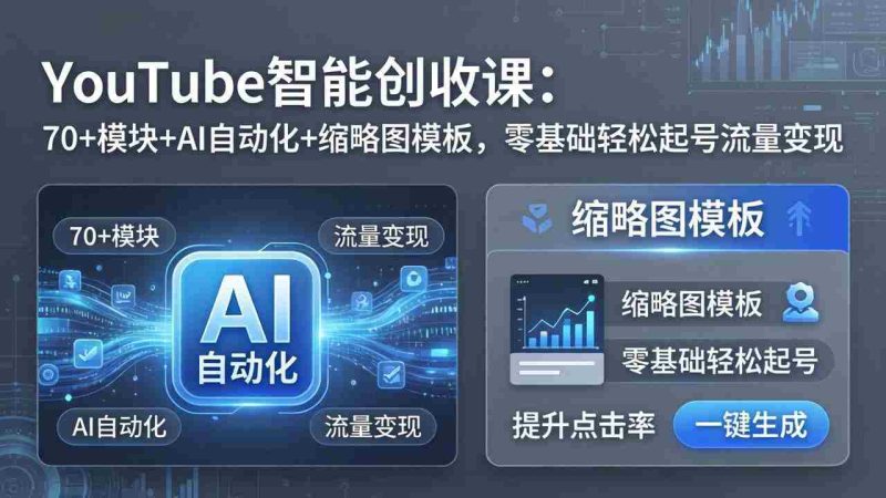 （17926期）YouTube智能创收课：70+模块+AI自动化+缩略图模板，零基础轻松起号流量变现-OG资源站