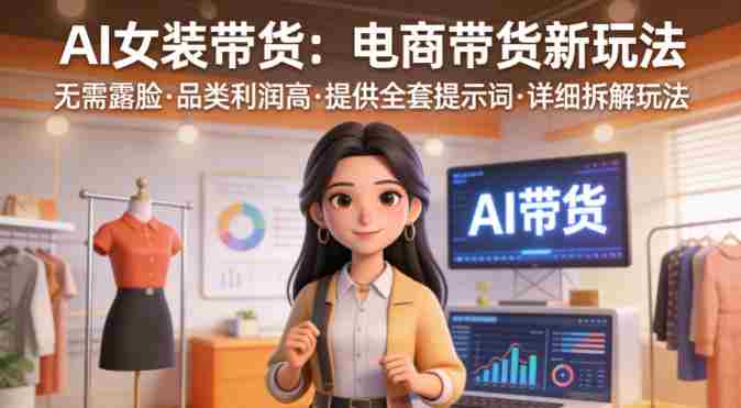 AI女装带货,电商带货新玩法,无需露脸,品类利润高,提供全套提示词,详细拆解玩法-OG资源站