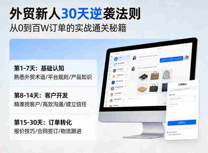 外贸新人30天逆袭法则,教你从0到百W订单的实战通关秘籍-OG资源站